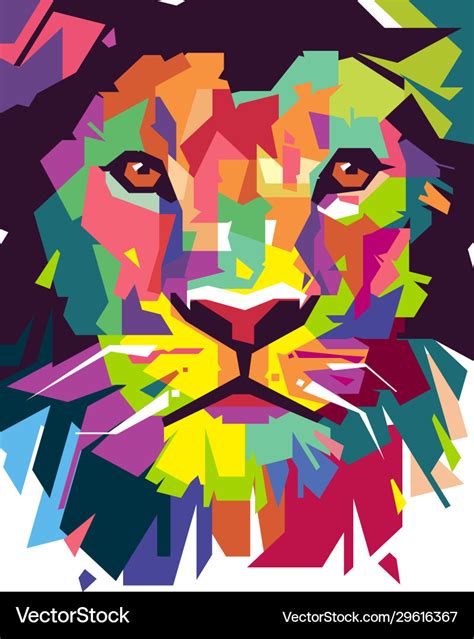 Abstract artistic lion cartoon design Royalty Free Vector