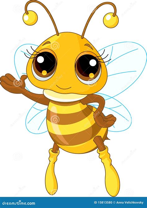 Cute Bee Showing stock vector. Illustration of showing - 15813580