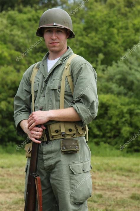 World War II Encampment participant in World War II American Army uniform – Stock Editorial ...