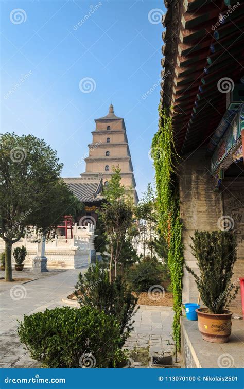 Giant Wild Goose Pagoda, Xian, Shaanxi Province, China Stock Photo ...