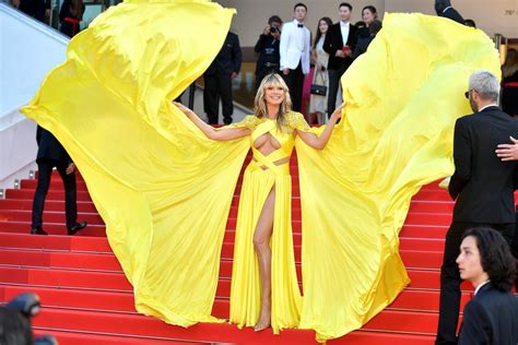 Heidi Klum's Yellow Cutout Gown at Cannes Film Festival 2023 | POPSUGAR ...