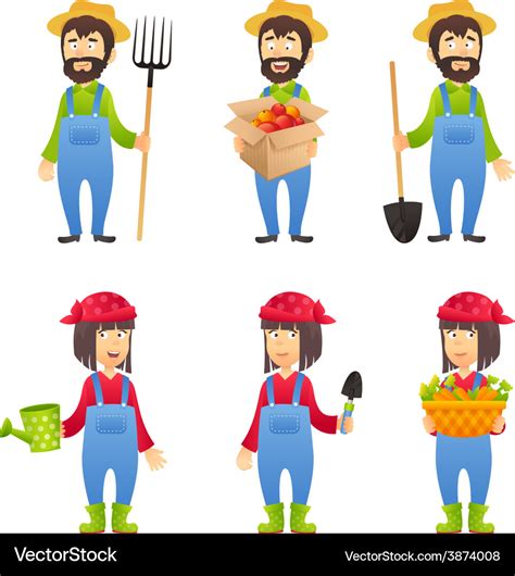 Farmer cartoon character Royalty Free Vector Image