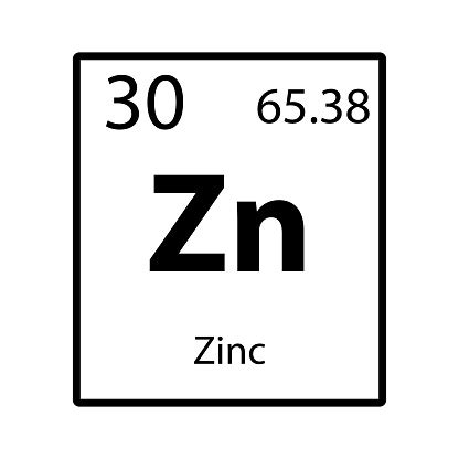 Zinc Periodic Table Element Icon On White Background Vector Stock ...