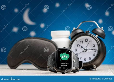 Smart watch with sleep app stock image. Image of problem - 139569197