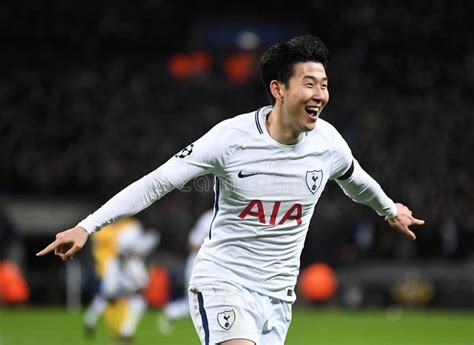 Heung-Min Son goal celebration. Players pictured during the UEFA ...