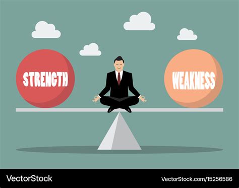 Balancing between strength and weakness Royalty Free Vector