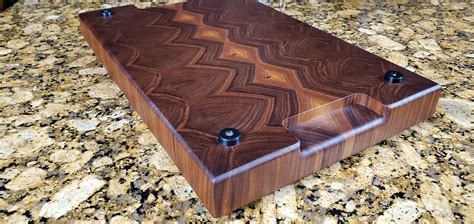 Walnut End Grain Cutting Board With Diamond Pattern - Etsy