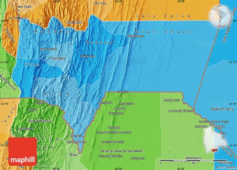 Political Shades Map of Tarija