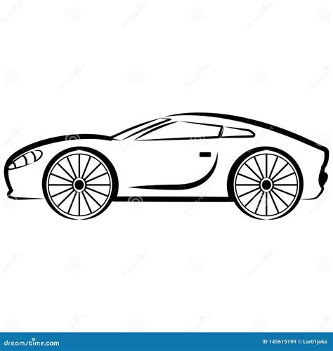 Side View of a Racing Car Sketch Stock Vector - Illustration of formula, drive: 145615199