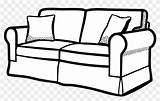 Clipart Sofa Lineart  Living Room Coloring Page Free Transparent PNG sketch template