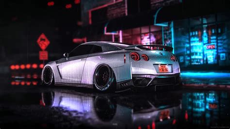 Nissan GT-R R35 Nismo Rain Road Live Wallpaper - MoeWalls