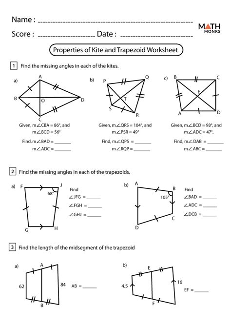 Parallelogram And Trapezoid Worksheet