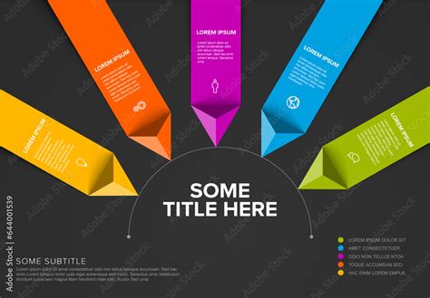 Vector dark horizontal multipurpose Infographic template made from lines, stripes and icons ...