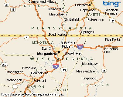 Chestnut Ridge, West Virginia Area Map & More