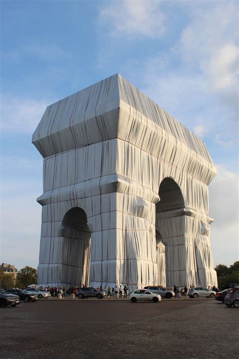 Photos of “Arc de Triomphe, Wrapped,” Before the Silvery Fabric Comes Down