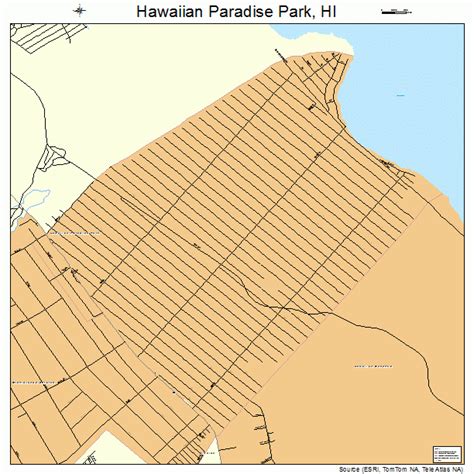 Hawaiian Paradise Park Hawaii Street Map 1512600