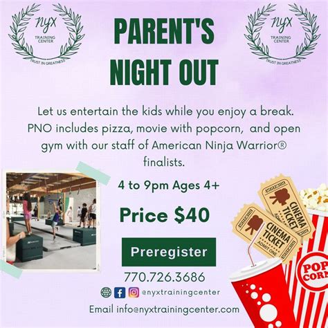 Parents Night Out , NYX Training Center, Woodstock, May 12 2023 | AllEvents.in