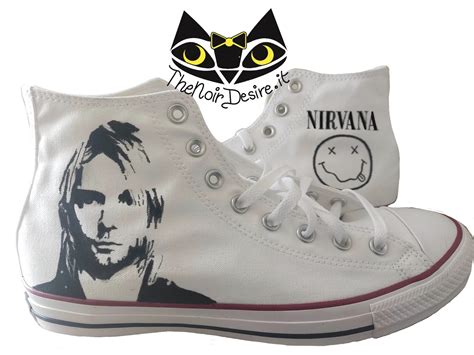 Hand Painted Converse Kurt Cobain Nirvana Shoes - Etsy