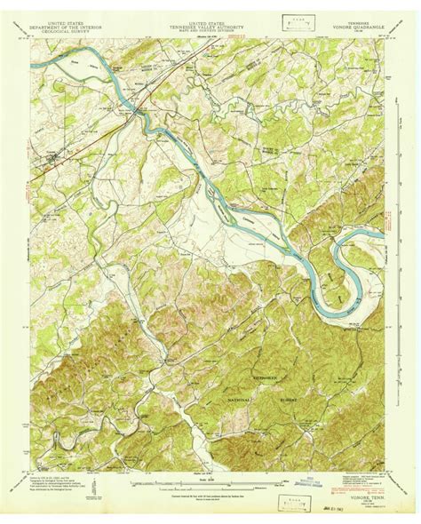 Vonore, TN (1942, 24000-Scale) Map by United States Geological Survey | Avenza Maps