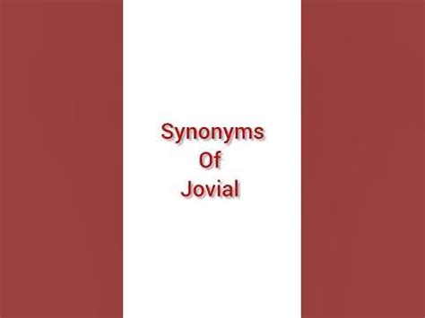 Synonyms Of Jovial | Hindi Meaning And Synonyms Of Jovial | Jovial #shorts #vocabulary - YouTube