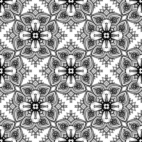 Premium Vector | Black and white batik pattern background