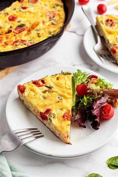 Tomato and Basil Pasta Frittata - TidyMom®