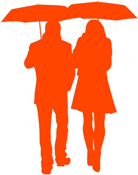 Couple in Rain Silhouette | Free vector silhouettes