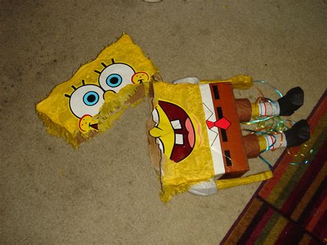 The wreckage of the spongebob pinata | Nobody else could den… | Flickr