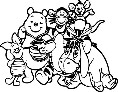 awesome Winnie The Pooh Friends Coloring Page | Disney coloring pages ...