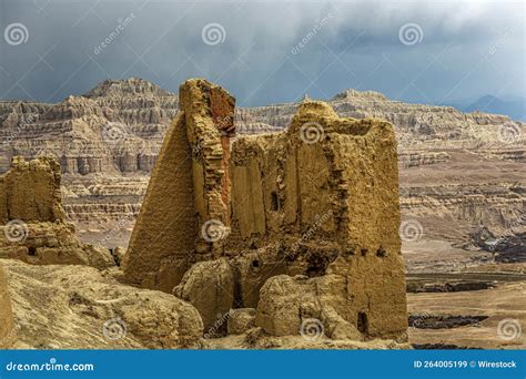 Ruins of the Historic Guge Kingdom with Destroyed Walls and Architecture in Zada Country, Tibet ...