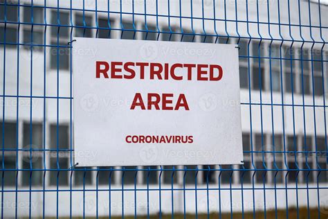 Restricted area sign, coronavirus, COVID-19, quarantine zone 21741705 Stock Photo at Vecteezy