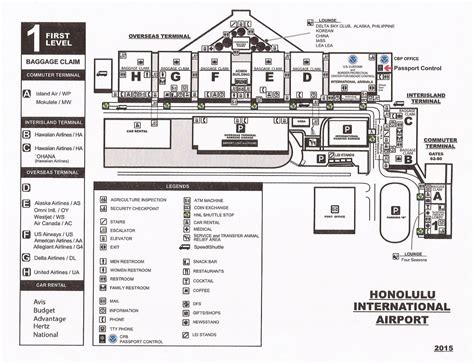 Honolulu International Airport (HNL) terminal map (Level 1… | Flickr