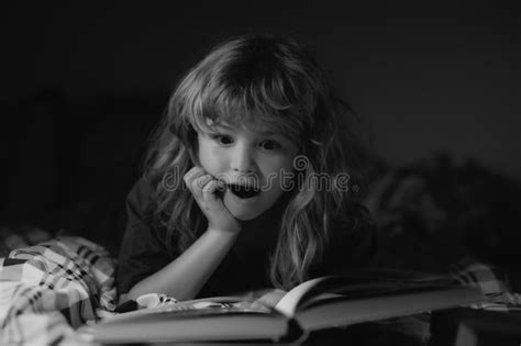 Child Reading a Books. Kids Bedtime, Boy Reading a Book in Bed. Bedtime Stories Fairy Story ...