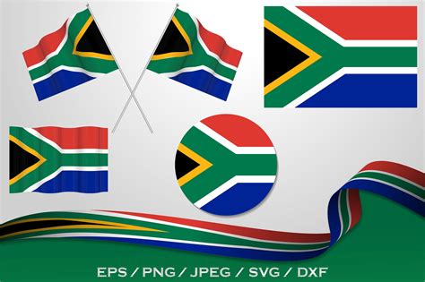 Set of South Africa Flags Designs Graphic by terrabismail · Creative Fabrica