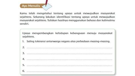 Kunci Jawaban Tema 6 Kelas 6 Halaman 89 Subtema 3 Pembelajaran 1: Mewujudkan Masyarakat ...