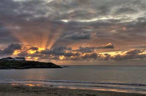 Trearddur Bay Sunset stock photo. Image of winter, isle - 28697014