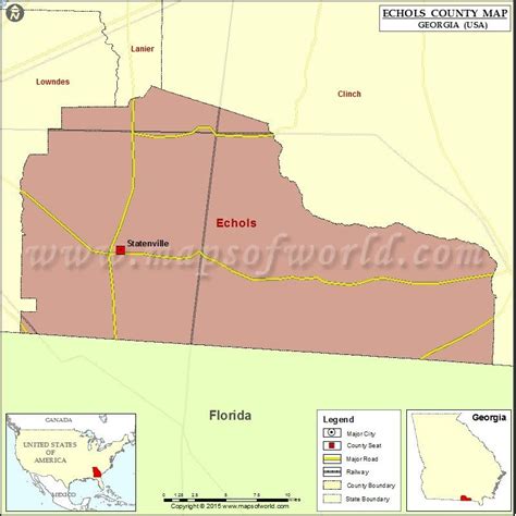 Echols County Map, Map of Echols County Georgia