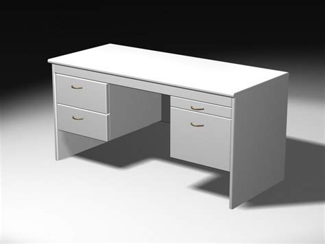 White Office Desk 3d model 3ds Max files free download - CadNav