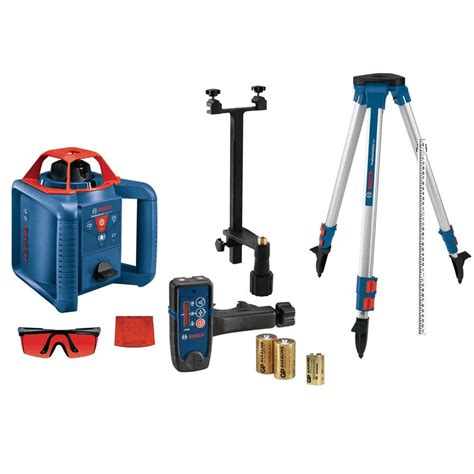 Bosch 800 ft. Rotary Laser Level Complete Kit Self Leveling with Hard ...