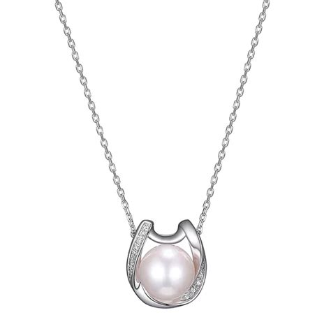 Womens Diamond Accent Genuine White Cultured Freshwater Pearl Sterling ...