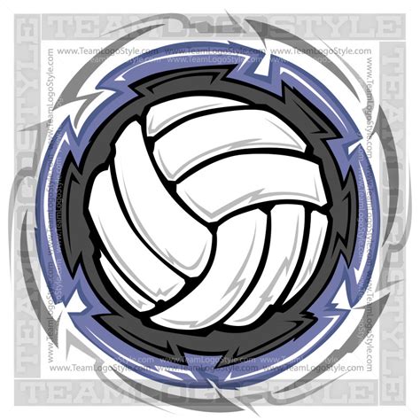 Volleyball Graphic Art - Vector Clipart Circular Background