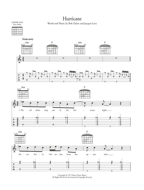 Hurricane by Bob Dylan - Guitar Tab - Guitar Instructor