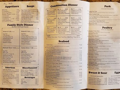 Menu at Lee's Kitchen restaurant, Tualatin