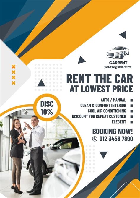 Free Professional Car Rental Discount Poster template