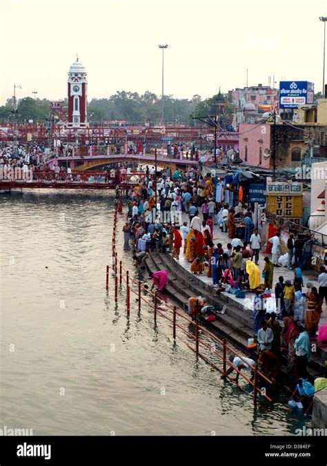 Haridwar Pilgrims gather at the third Shahi Snan Kumbh Mela in Har ki Pauri to take the bath in ...