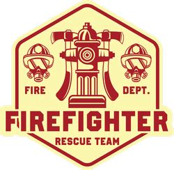 Firefighter Rescue Team Logo Badge Sticker