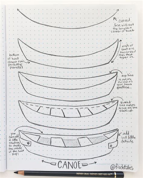 How To Draw A Canoe Easy Drawing Tutorial For Kids | Images and Photos ...