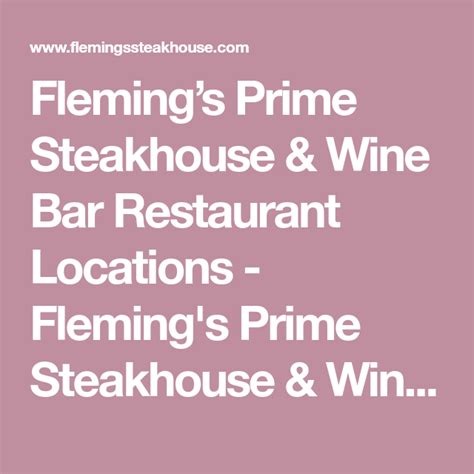 Fleming’s Prime Steakhouse & Wine Bar Restaurant Locations - Fleming's Prime Steakhouse & Wine ...