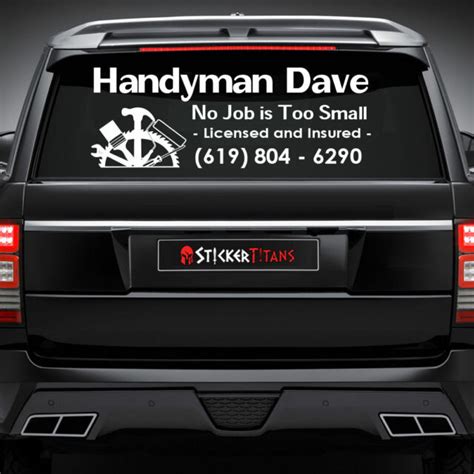 Custom Handyman Rear Window Decal Car Truck Van Vehicle Sticker Business 01 | eBay