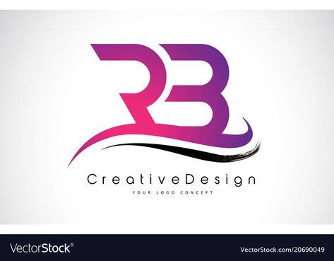 Rb r b letter logo design creative icon modern vector image on | Letter ...